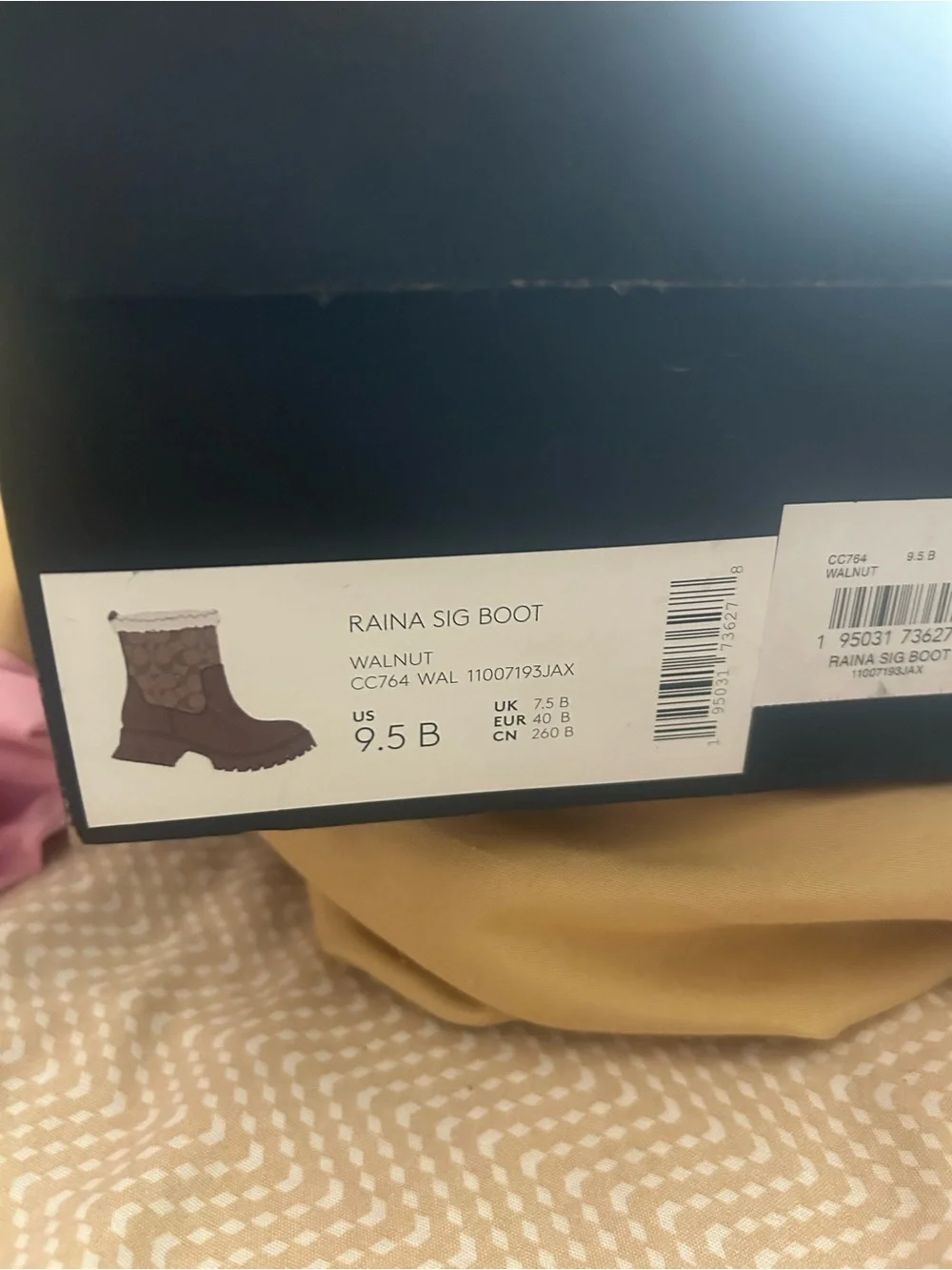 Coach Kids Brown Logo Chelsea Winter Boots with Shearling Trim